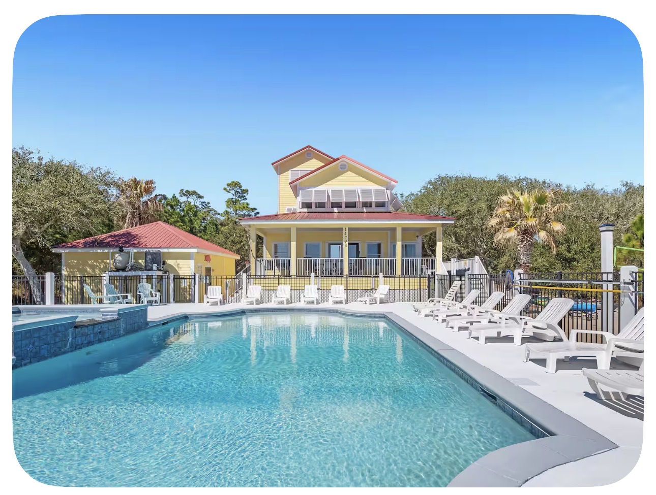 Private pool with Light Of The Lagoon home in the background